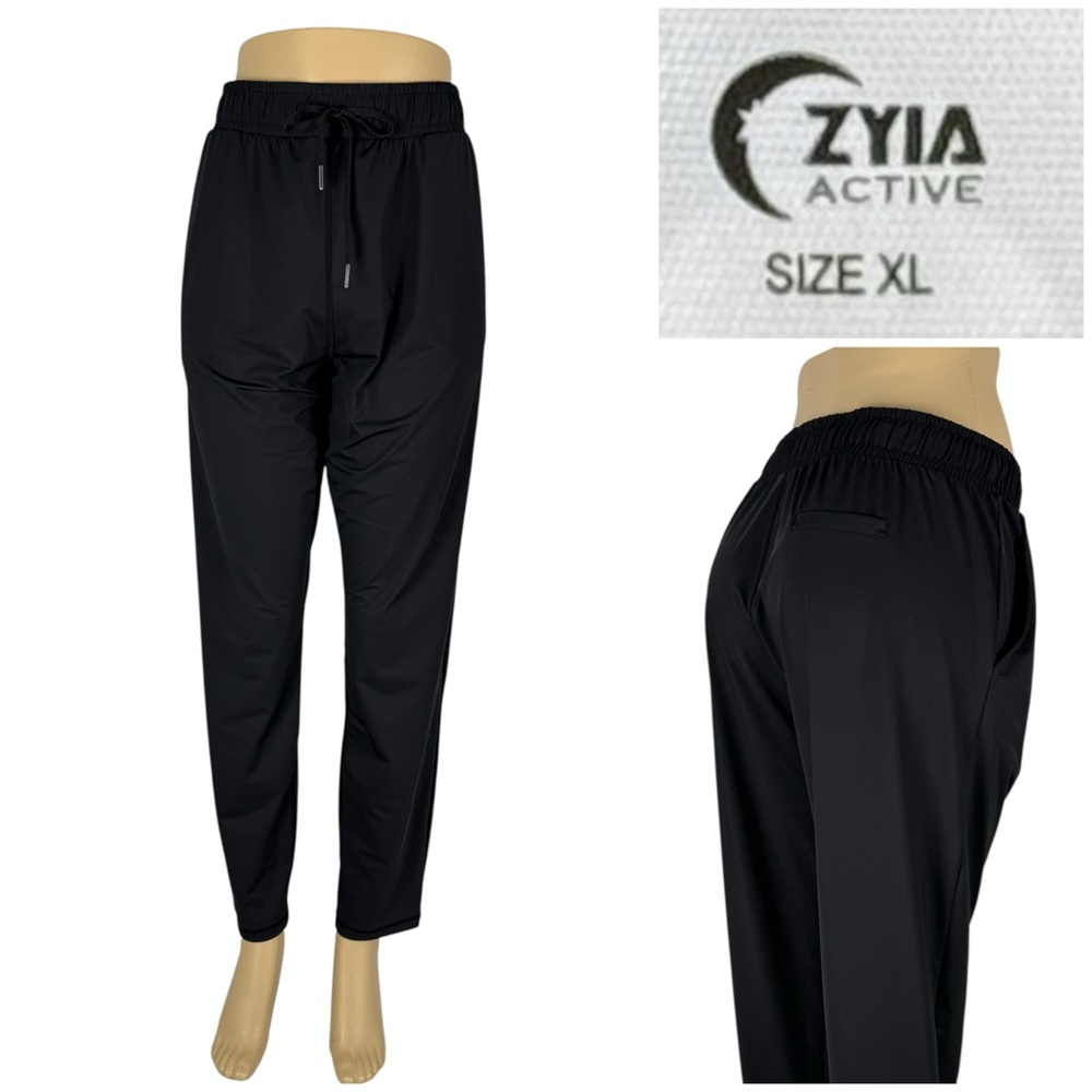 Zyia Active Womens XL Jogger Black Nylon Blend Stretch Gym Running Athletic EUC
